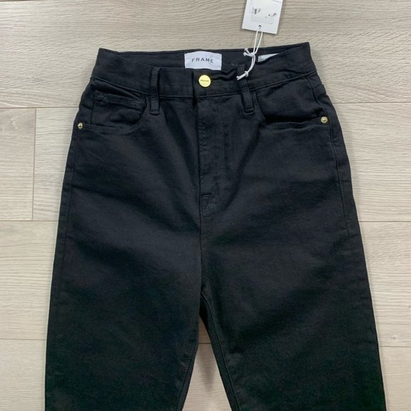 FRAME Ali High Rise Cigarette Stirrup Jeans in Black - Picture 5 of 16